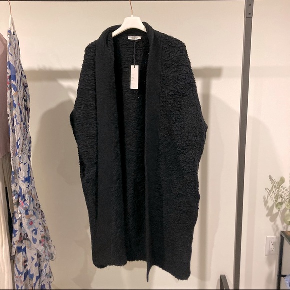 MAISON MERE BLACK OPEN COAT CARDIGAN - Picture 3 of 6